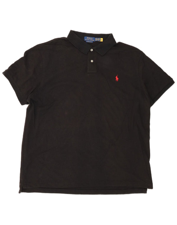 Polo Ralph Lauren Męska koszulka polo o dopasowanym kroju, 2XL, czarna bawełna