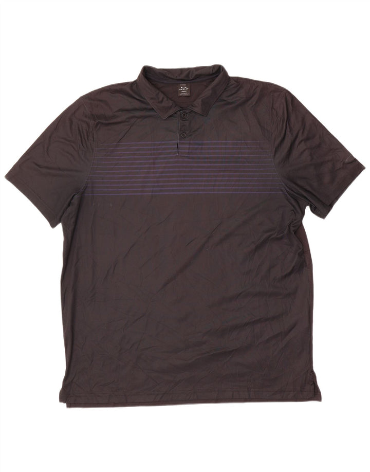 Męska koszulka polo Oakley 2XL, poliester w czarne paski