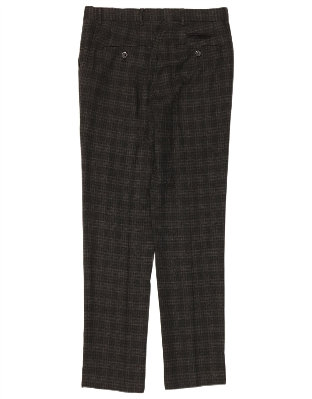 Męskie spodnie garniturowe typu slim fit Penguin W30 L32 Szara kratka z poliestru
