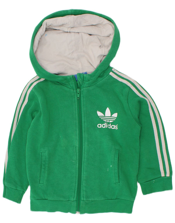 Adidas Baby Boys Graphic Zip Sweter Z Kapturem 18-24 Miesięcy Zielona Bawełna