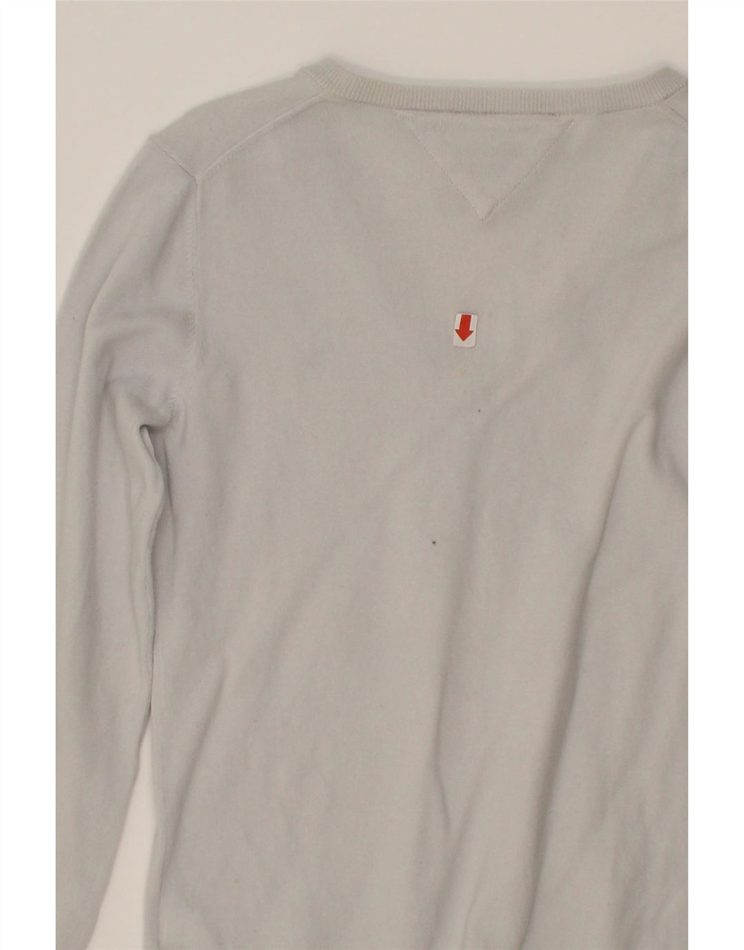 TOMMY HILFIGER Mens V-Neck Jumper Sweater Small Grey Cotton Vintage Tommy Hilfiger and Second-Hand Tommy Hilfiger from Messina Hembry 