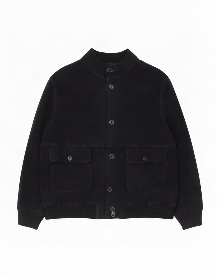 Męska zamszowa kurtka bomber w stylu vintage UK 38, średnia czarna