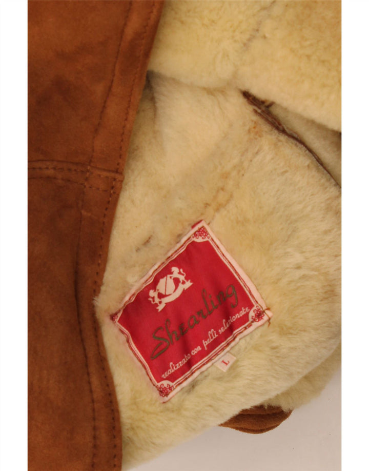 Vintage męska kurtka Shearling UK 40 Large Brown Shearling