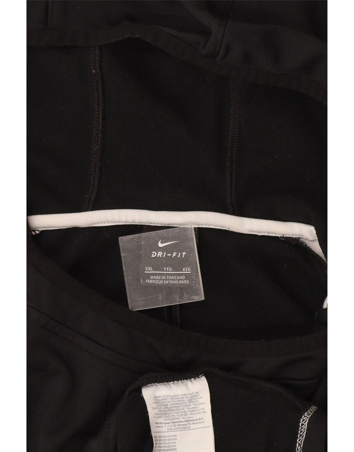 Męska bluza z kapturem Nike Dri Fit 2XL, czarny poliester z blokami kolorów