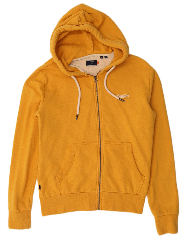Męski sweter z kapturem i zamkiem Superdry, średniożółty, bawełniany