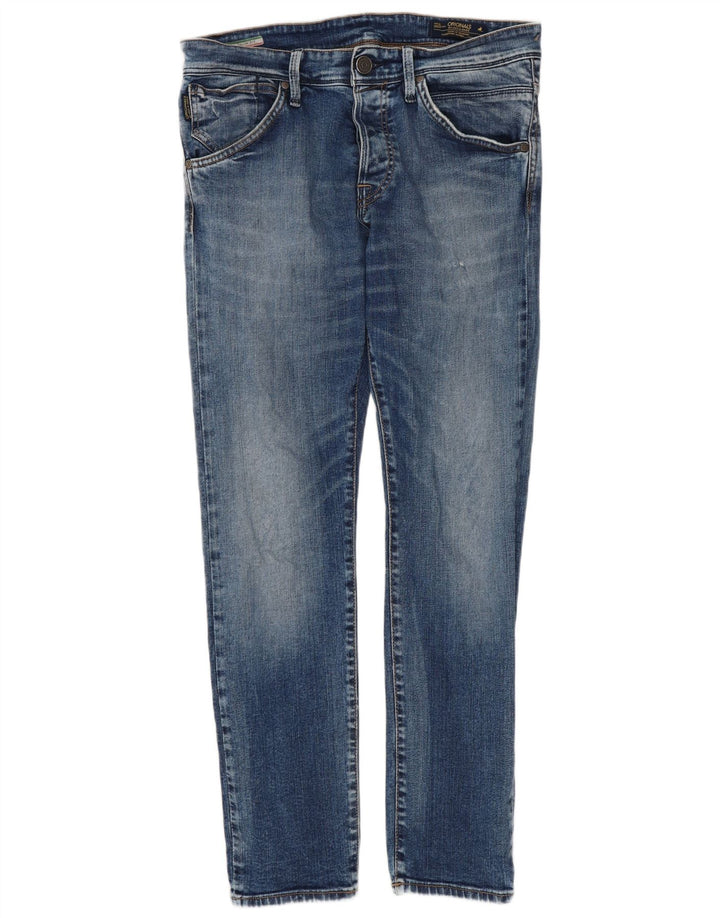 JACK & JONES Męskie jeansy slim W32 L30 Niebieskie, bawełniane