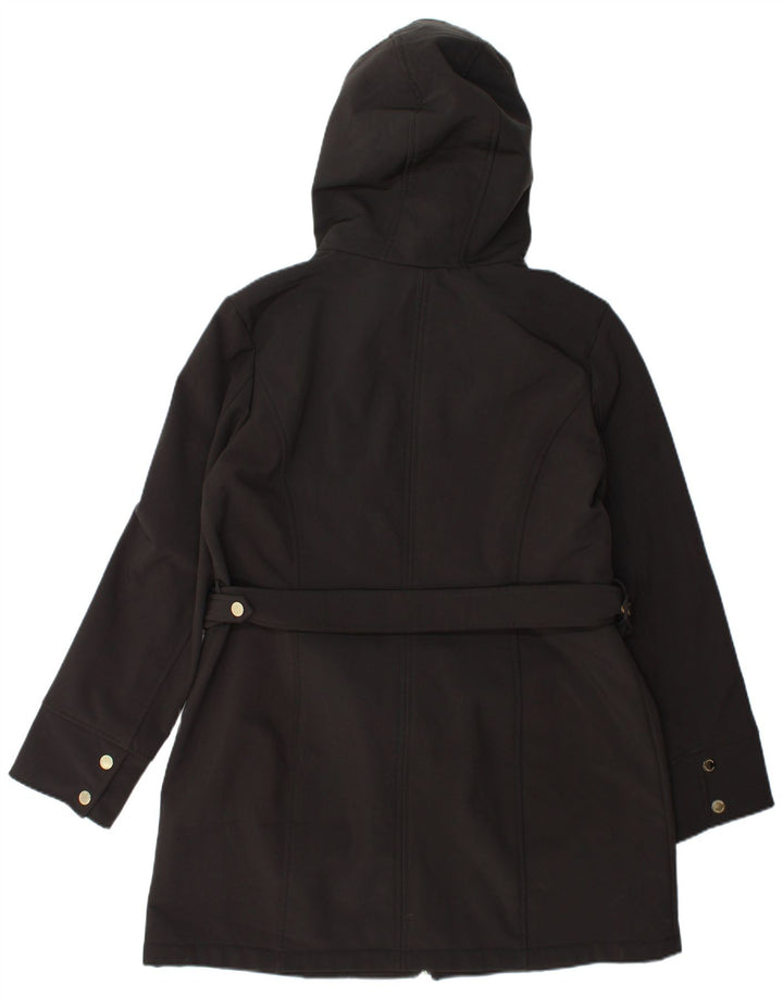 Damska kurtka parka z kapturem Michael Kors UK 16, duża, czarna, poliester