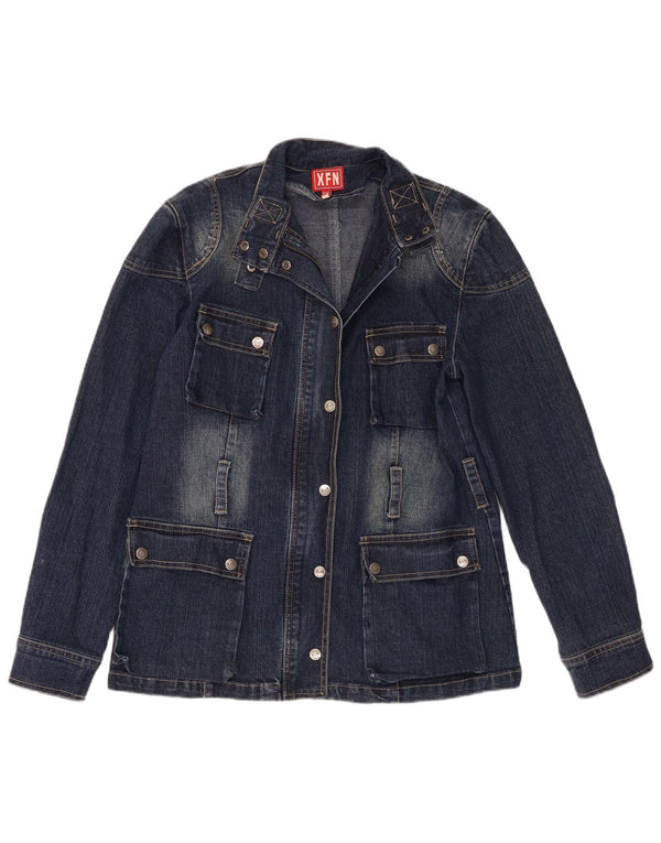 Damska kurtka dżinsowa XFN Jeans UK 18 XL, granatowa, bawełniana