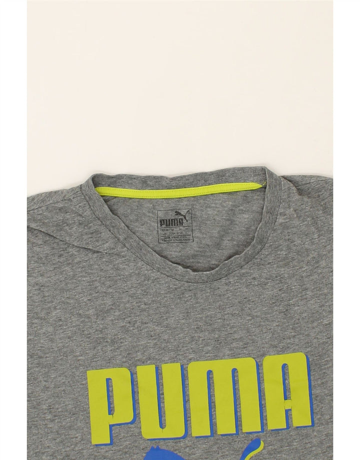 PUMA Mens Graphic T-Shirt Top Large Grey Cotton Vintage Puma and Second-Hand Puma from Messina Hembry 