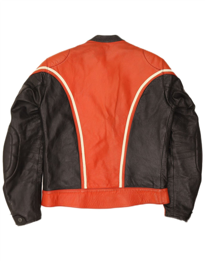 Damska skórzana kurtka racer w stylu vintage IT 52 2XL w kolorze czerwonym