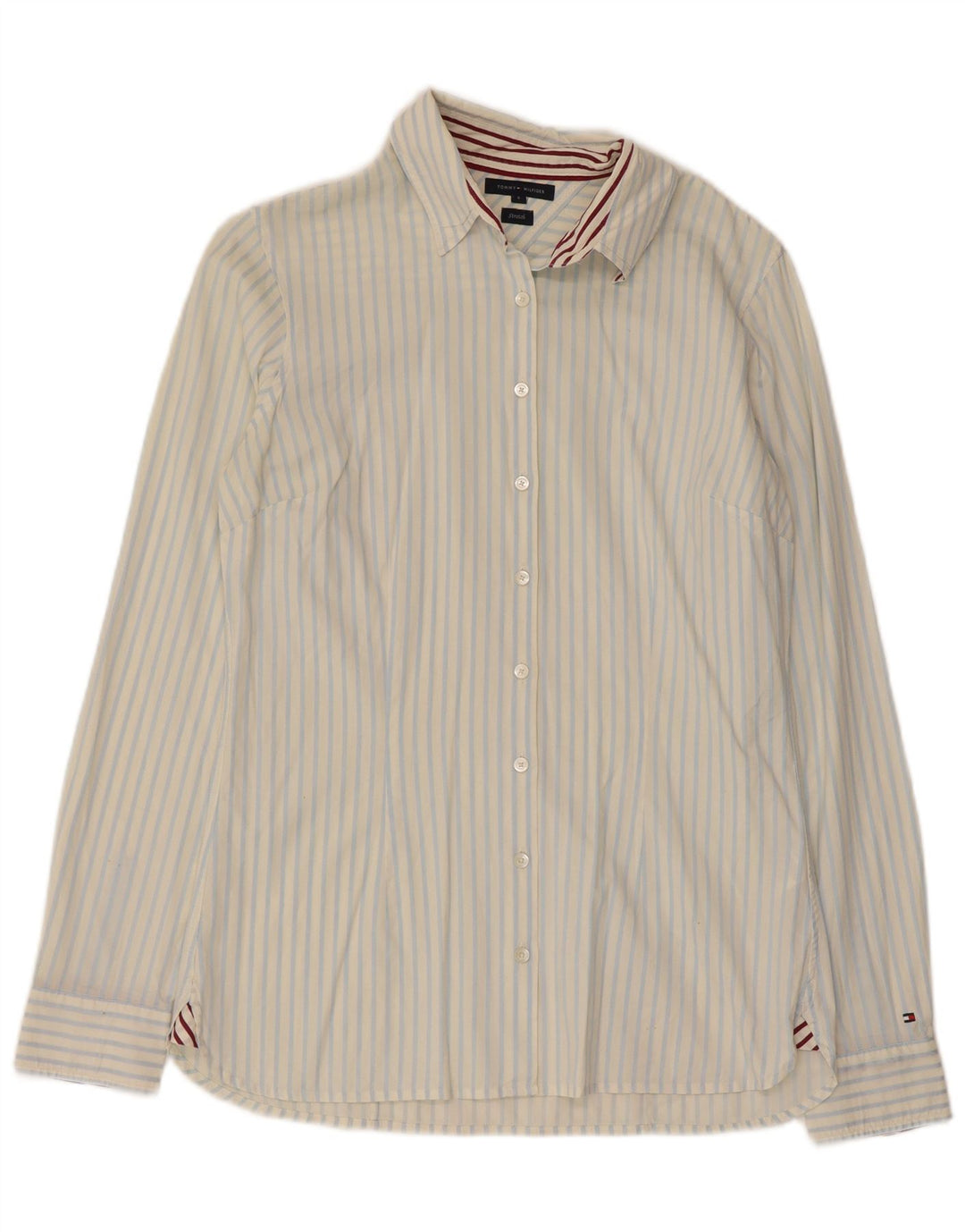 Koszula damska Tommy Hilfiger US 6, średnia, biała, bawełniana w prążki