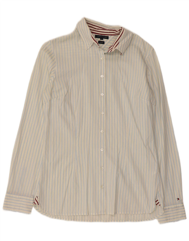 Koszula damska Tommy Hilfiger US 6, średnia, biała, bawełniana w prążki