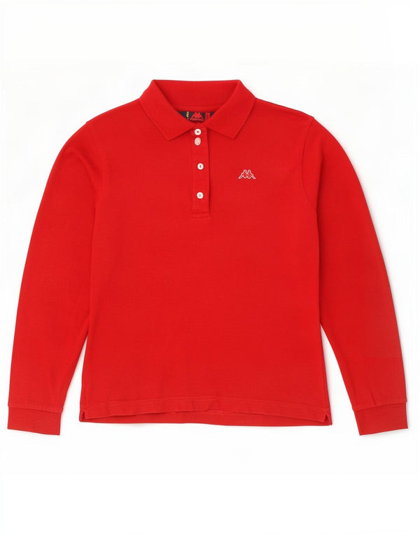 Damska koszulka polo Kappa z długim rękawem UK 18 XL, czerwona bawełna
