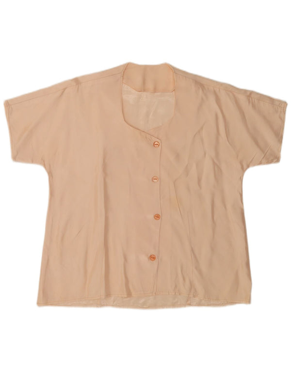 Bluzka damska z krótkim rękawem w stylu vintage, UK 18 XL, beżowa
