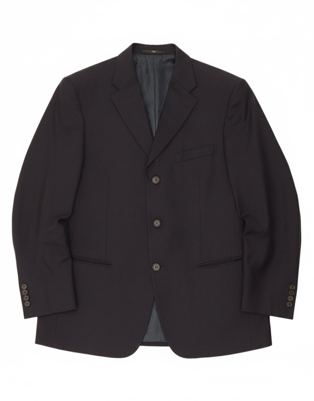 VALENTINO Mens 3 Button Blazer Jacket IT 50 Large Navy Blue Wool