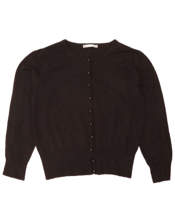 Marks & Spencer Damski sweter typu Crop Cardigan UK 14, duży, czarny, wiskoza