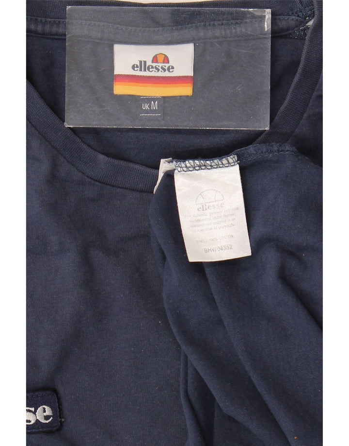 T-shirt męski ELLESSE Średni, granatowy, bawełniany blok kolorów