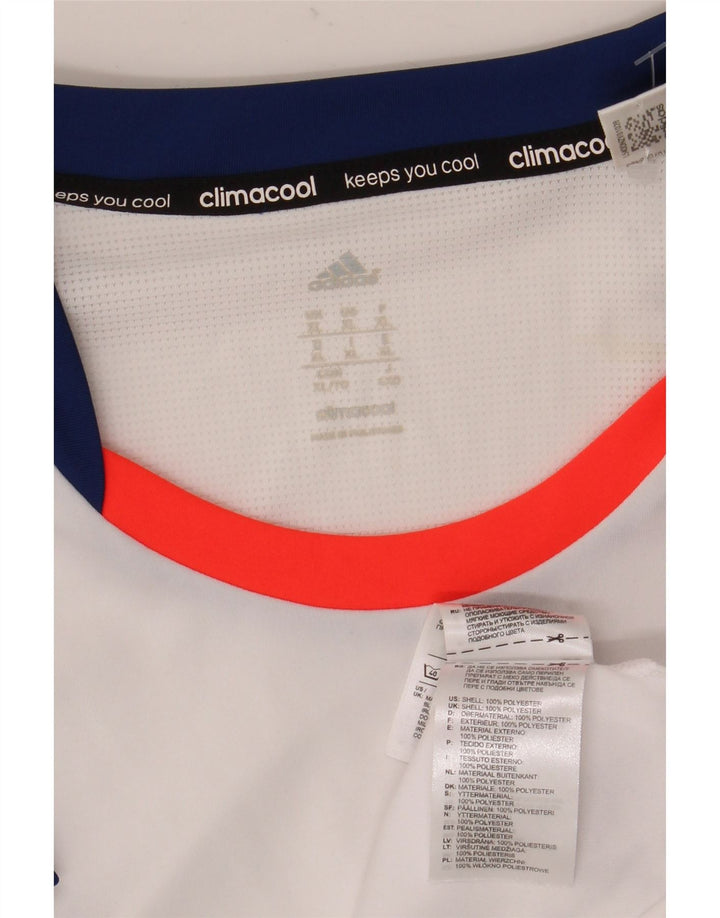 Adidas Męska koszulka Climacool Top XL Biały poliester z blokami kolorów