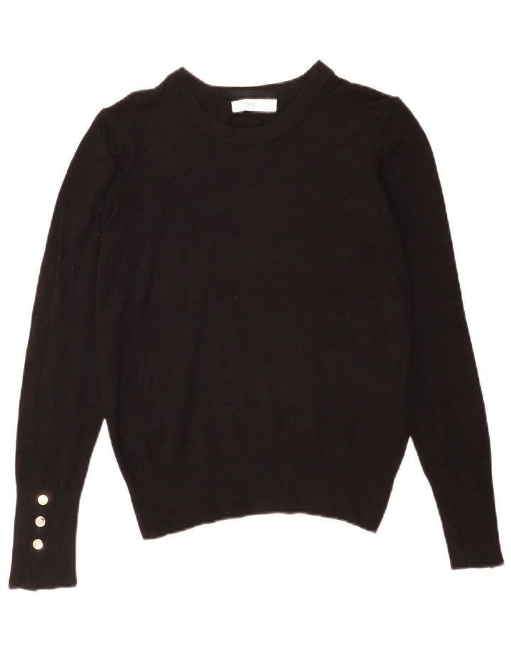 Sweter damski Zara z dekoltem w łódkę UK 12, średni czarny