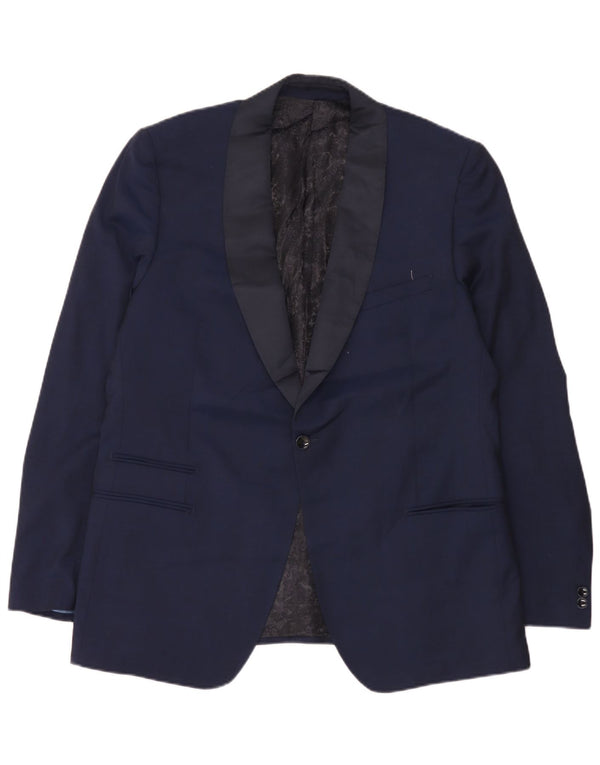 Marks & Spencer Męska marynarka o długim kroju slim fit, UK 44 XL, granatowa