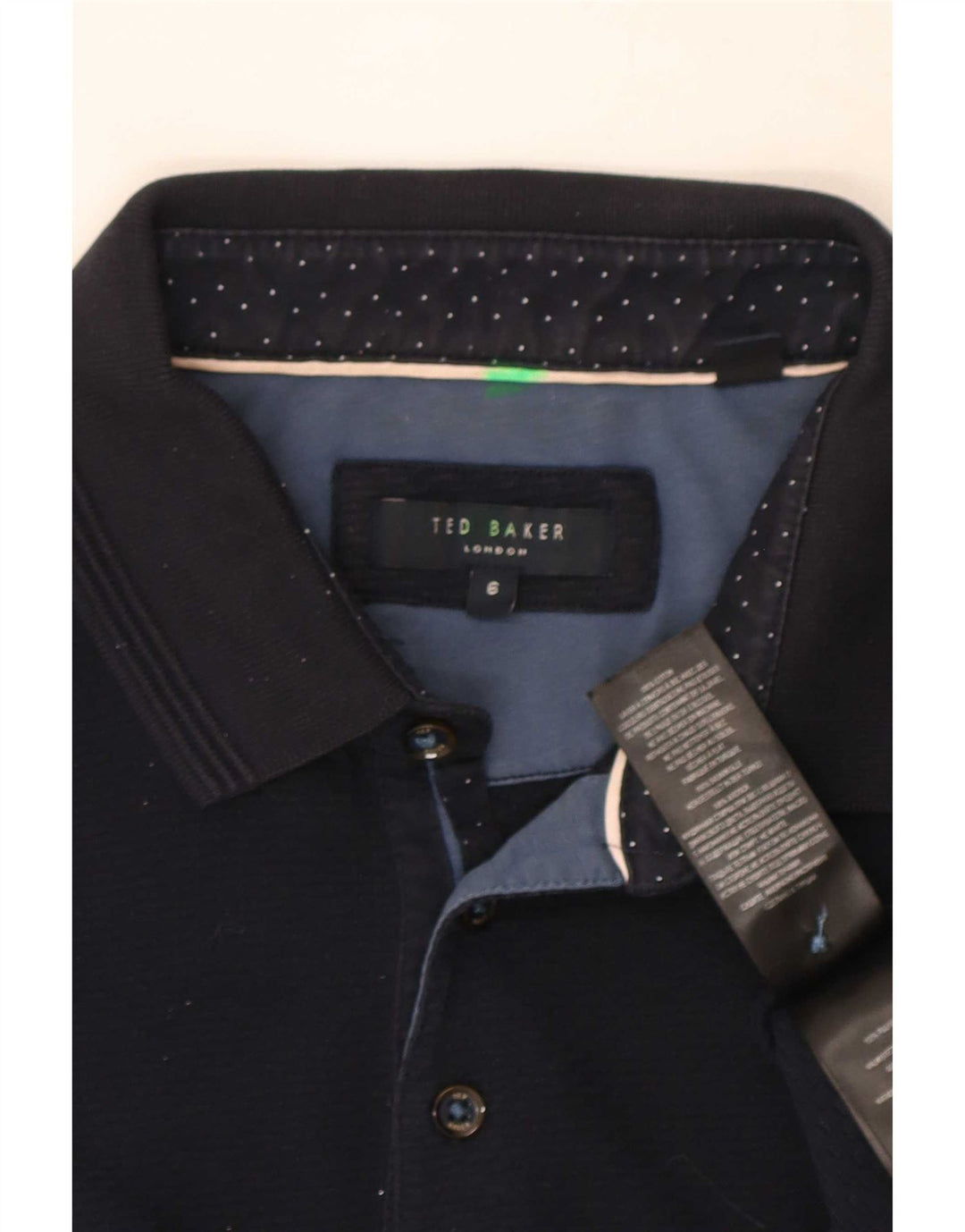 Męska koszulka polo Ted Baker, rozmiar 6, 2XL, granatowa, bawełniana