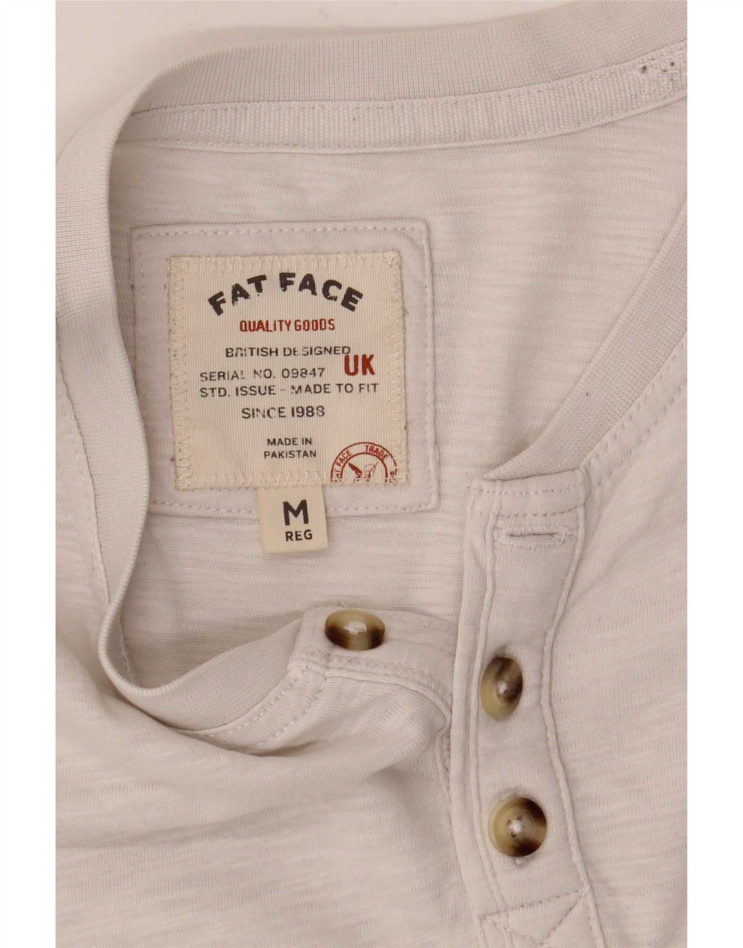 T-shirt męski Fat Face, średni, biały nakrapiany