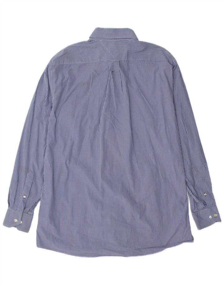Męska wysoka koszula Tommy Hilfiger rozmiar 17 XL, niebieska bawełniana kratka