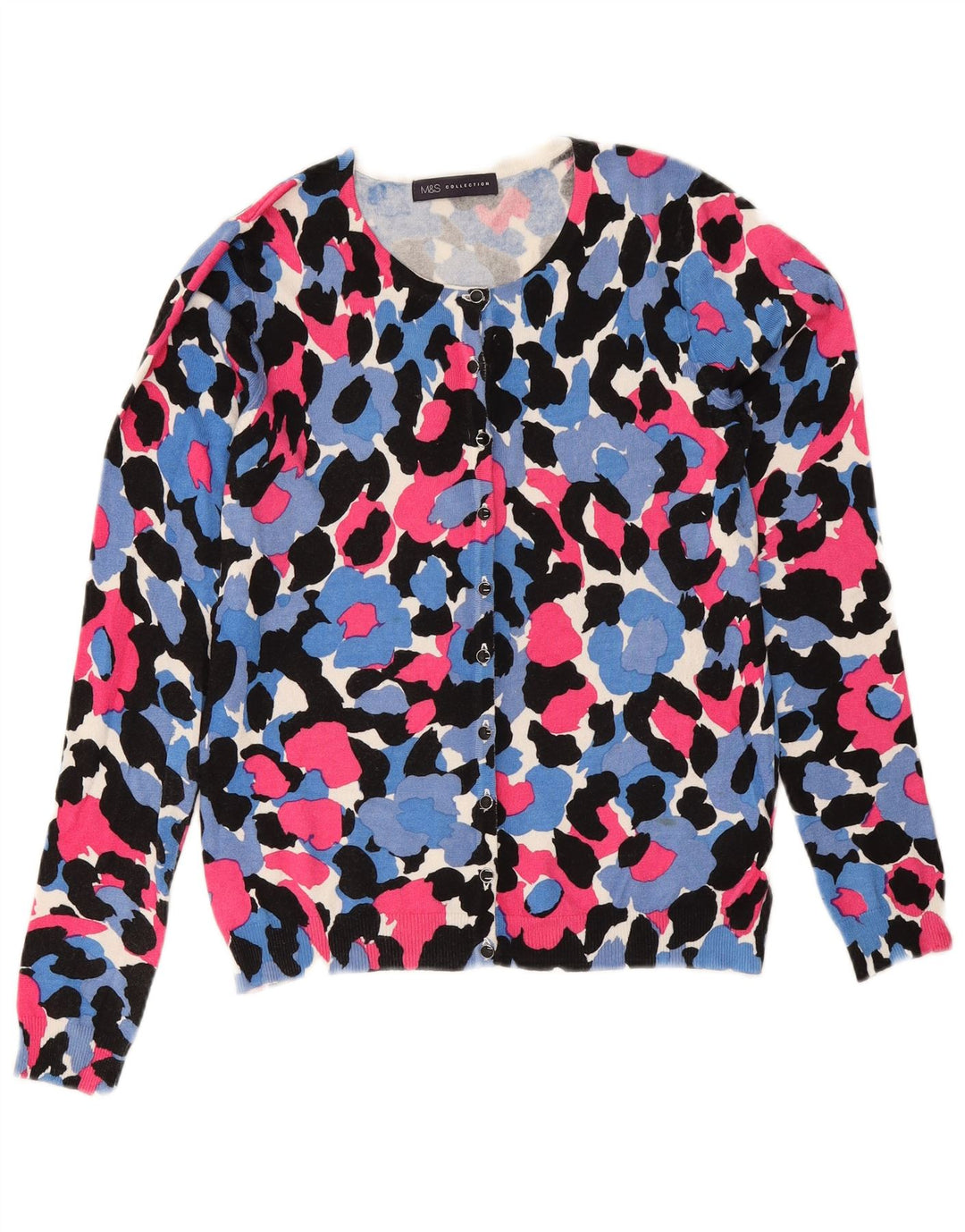 Marks & Spencer Damski sweter rozpinany UK 8, mały, wielokolorowy w kwiaty