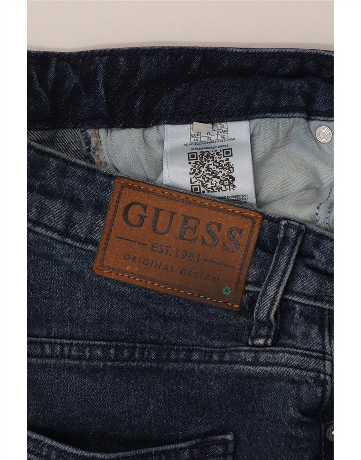 Guess Męskie jeansy slim W32 L31 Niebieskie bawełniane