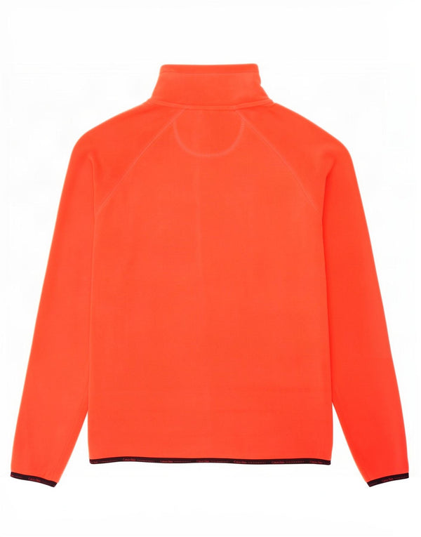 Calvin Klein Womens Graphic Fleece Jacket UK 14 Medium Red Polyester