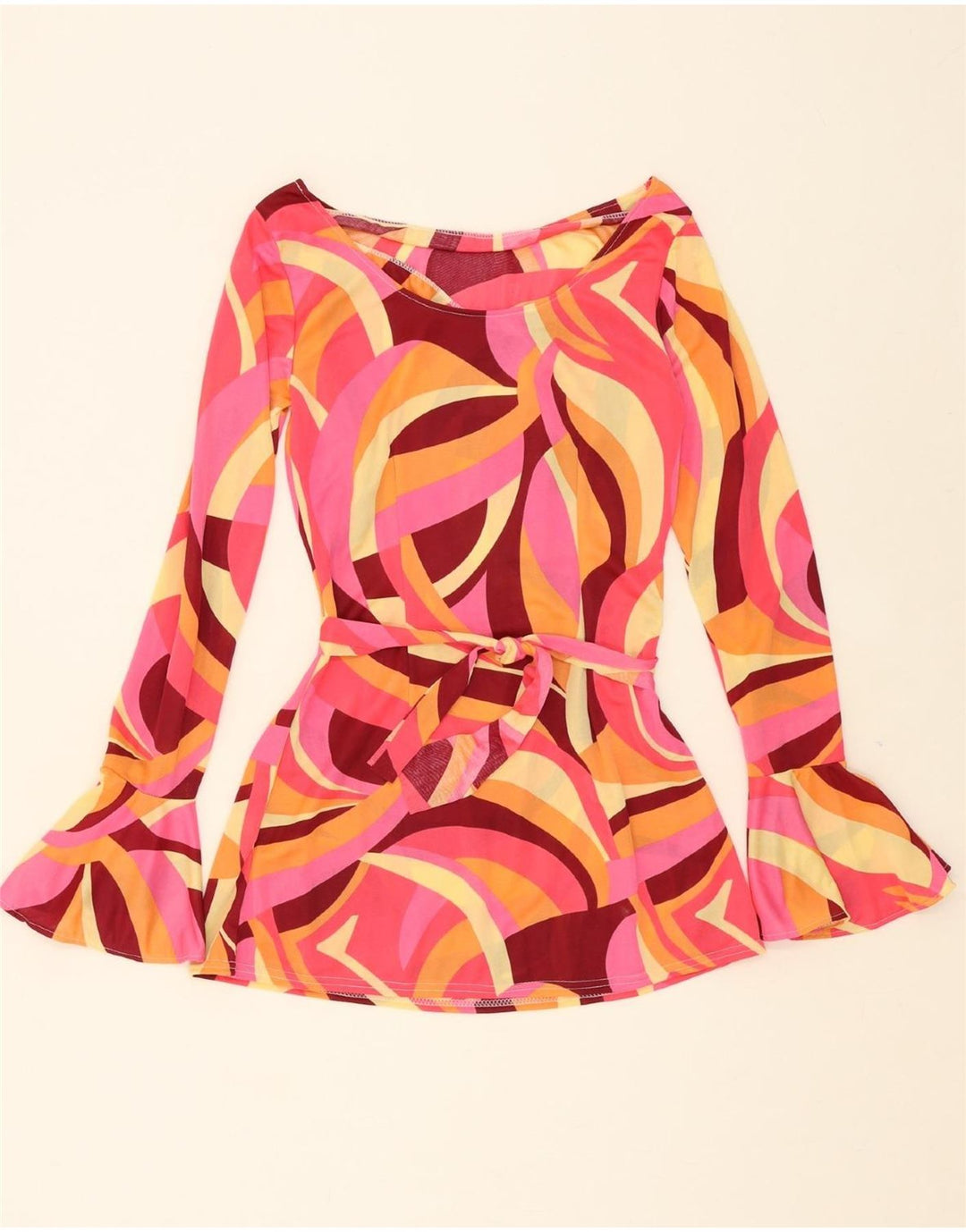 VINTAGE Womens Abstract Pattern Blouse Top UK 12 Medium Multicoloured Vintage Vintage and Second-Hand Vintage from Messina Hembry 