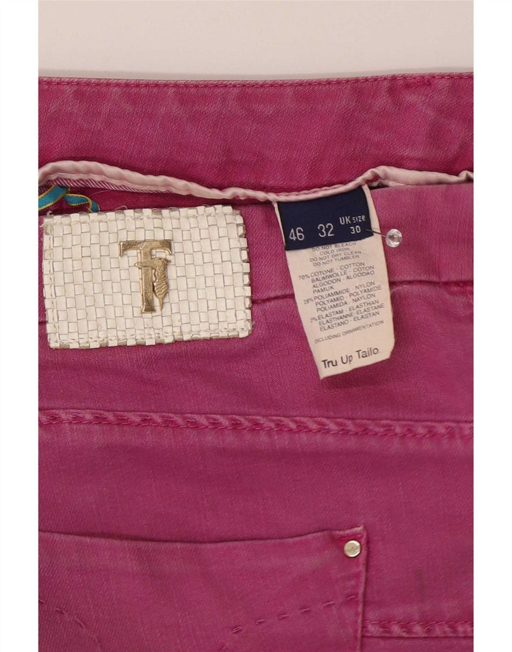 Damskie proste dżinsy Trussardi W30 L30 Różowa bawełna