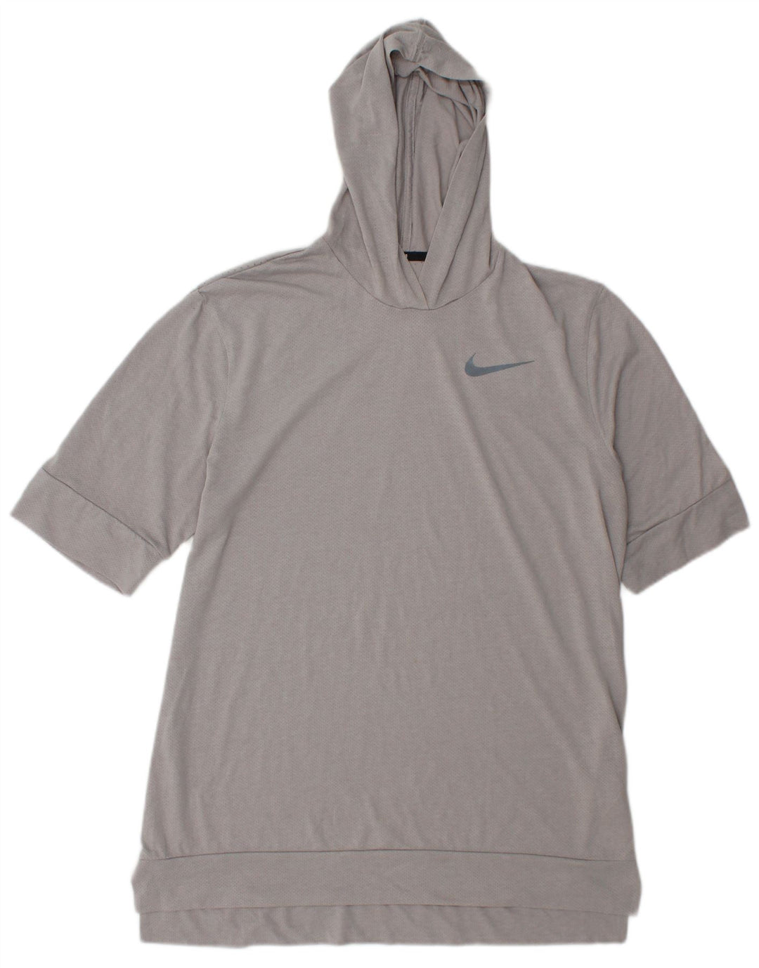 Męski T-shirt z kapturem Nike Dri Fit, średni szary poliester