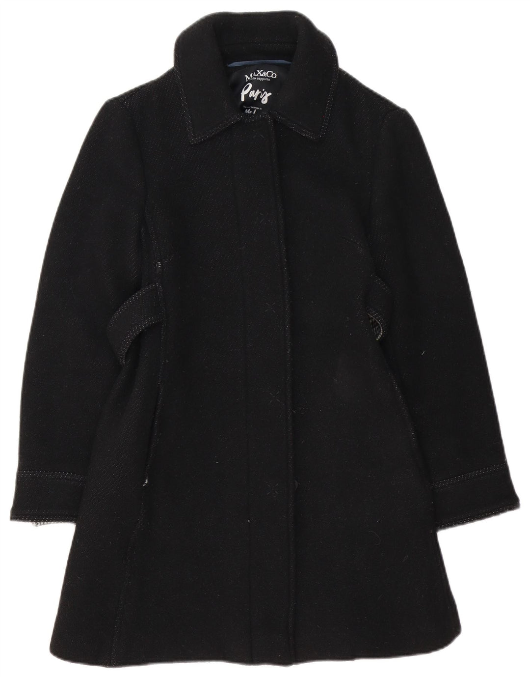 Max&Co. Płaszcz damski UK 8 Small Black Wełna