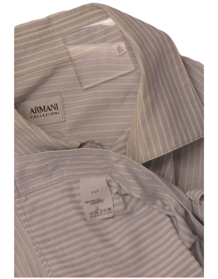 ARMANI COLLEZIONI Koszula męska rozmiar 44 17 1/2 XL, bawełniana w niebieskie paski