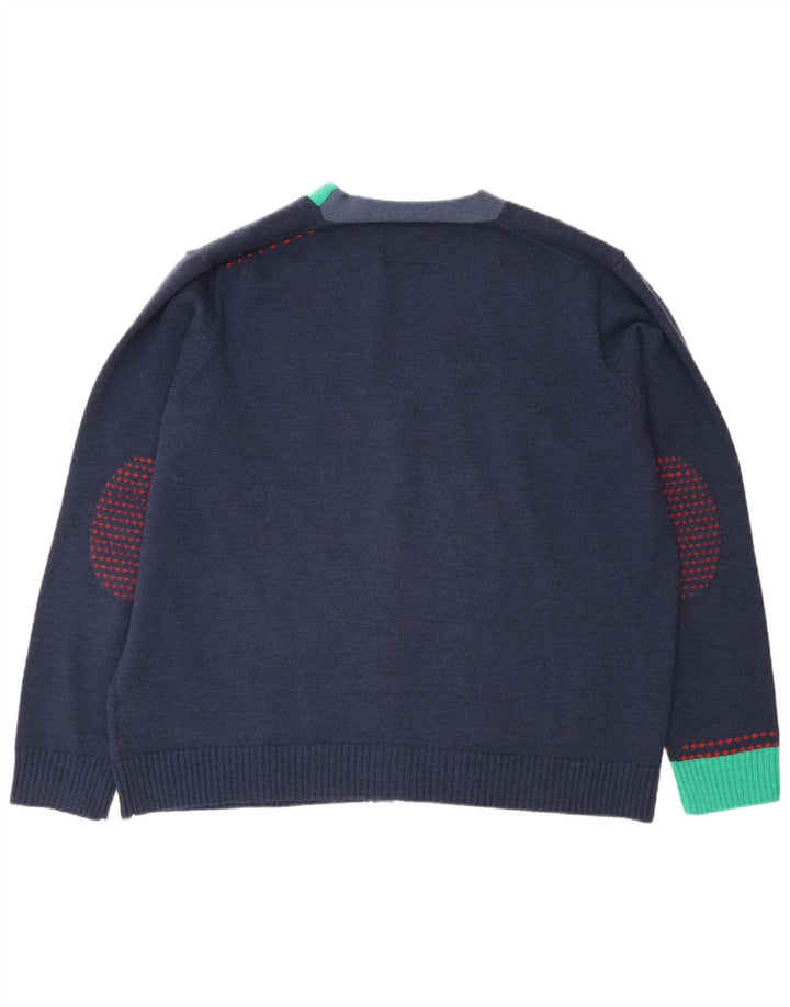 Joe Browns Męski sweter rozpinany 2XL Granatowy, akrylowy blok kolorów