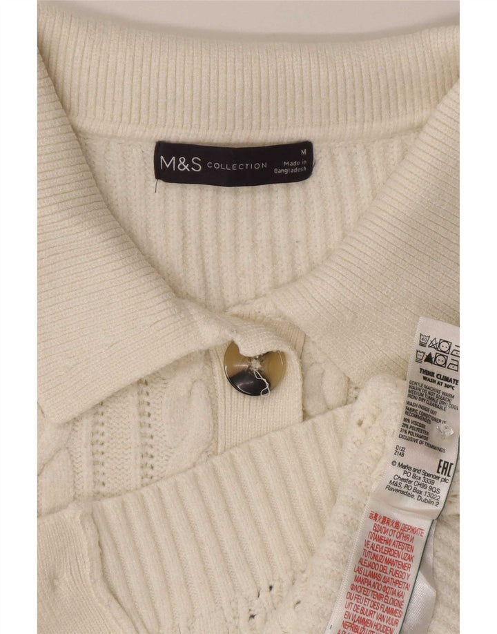 Sweter damski Marks & Spencer UK 14, średni, biały, wiskoza