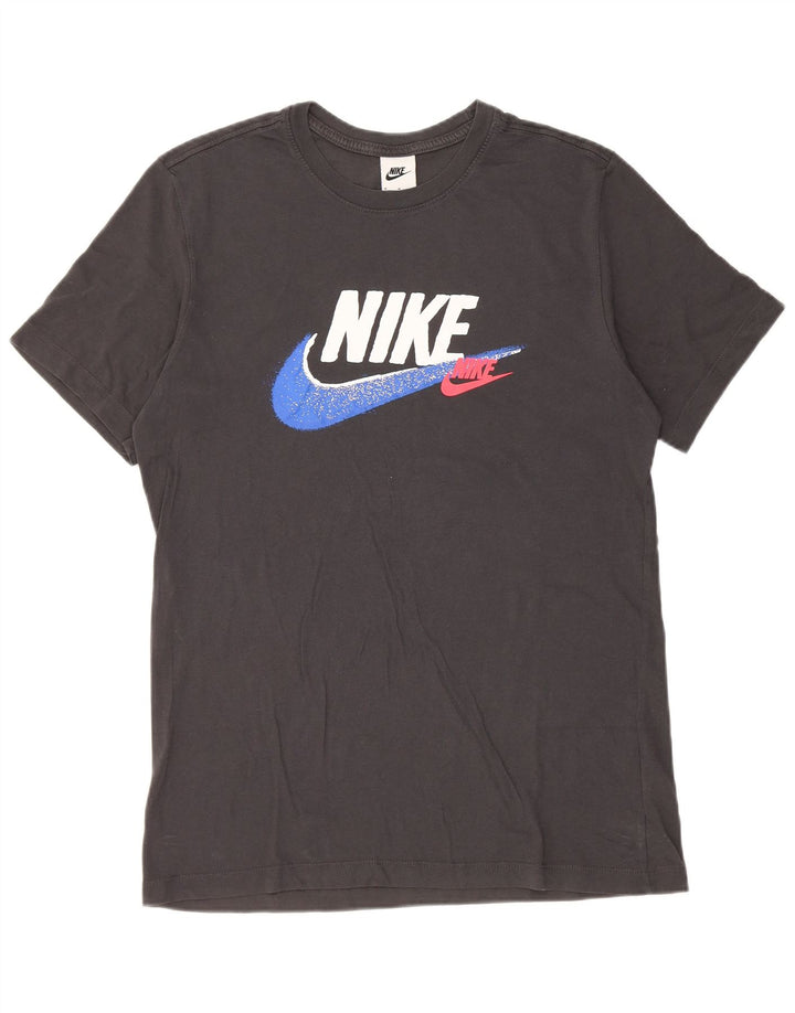 Męski T-shirt z grafiką Nike, średnioszary, bawełniany