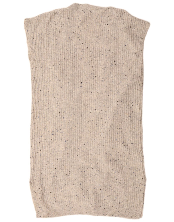 Marks & Spencer Womens Sleeveless Cardigan Sweater UK 14 Medium Grey