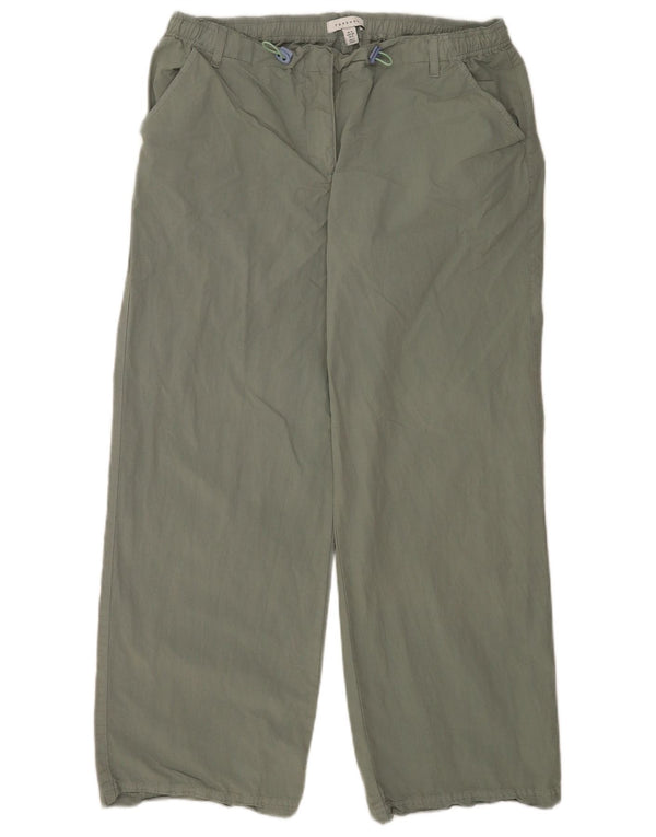 Damskie spodnie Casual o swobodnym kroju Topshop UK 12 Medium W34 L29 Szara bawełna