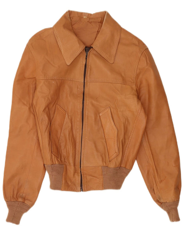 Vintage damska kurtka skórzana IT 50 XL beżowa