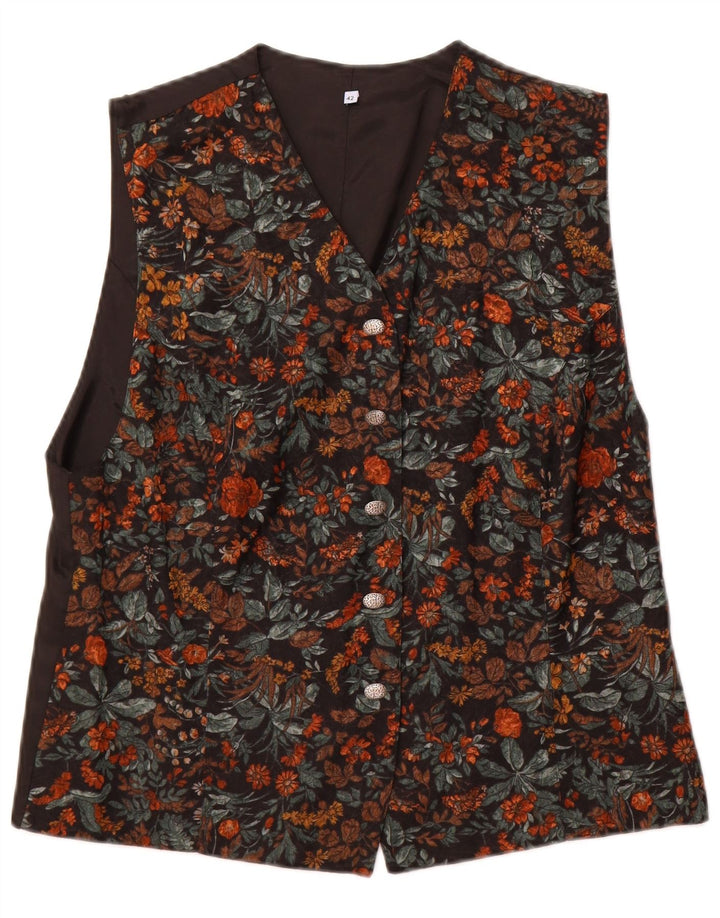 Vintage męska kamizelka zapinana na 5 guzików EU 42 duża wielokolorowa wiskoza w kwiaty