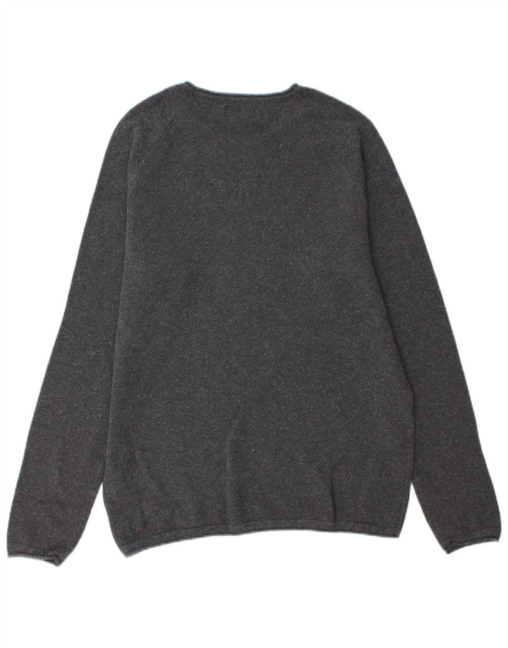 Męski sweter Jack & Jones z okrągłym dekoltem, średnioszary, bawełniany