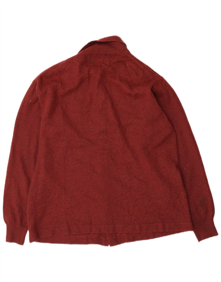 Męski sweter Zara, duży, bordowy, wełniany
