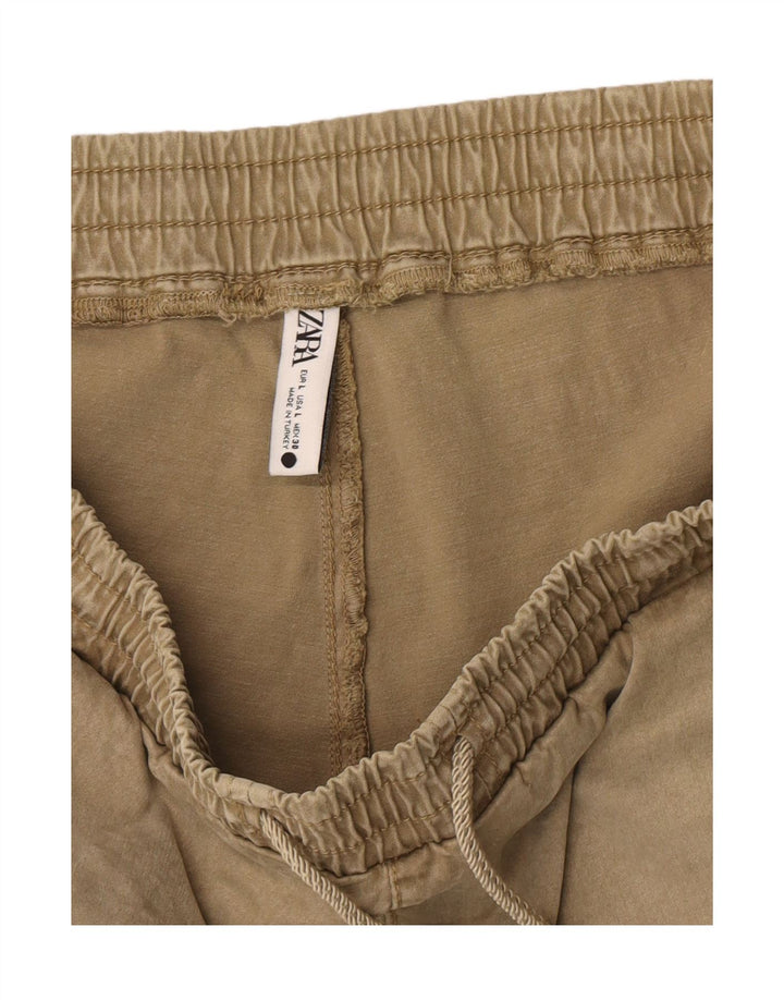 Damskie spodnie joggery Zara, duże W30 L26 Khaki