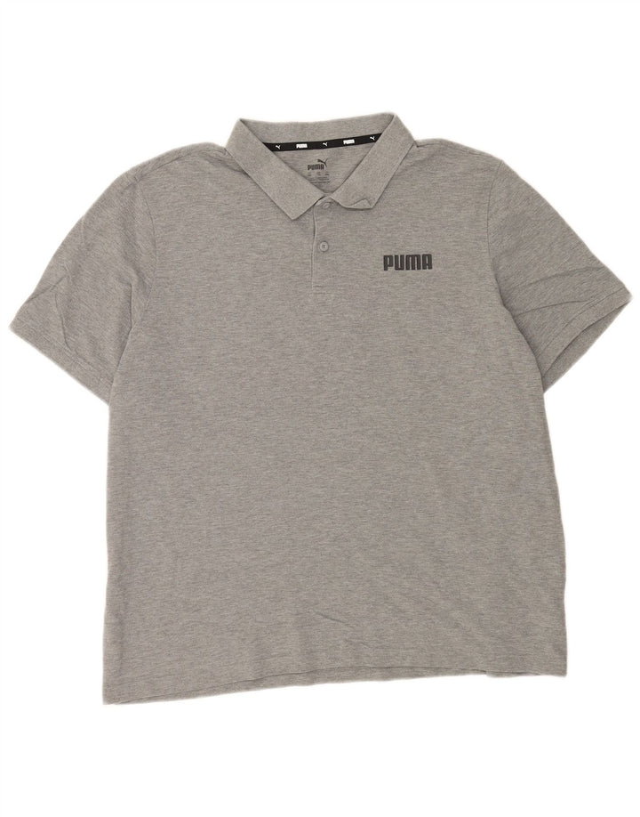 Męska koszulka polo Puma 2XL Szara, bawełniana w plamki