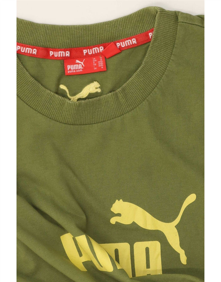 Męski T-shirt z grafiką Puma, średni zielony