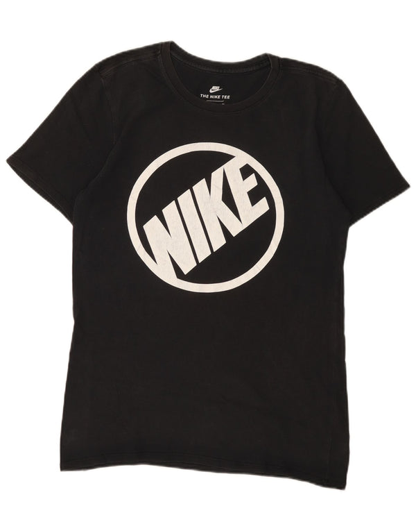 Męski T-shirt Nike o sportowym kroju z grafiką, mały, czarny, bawełniany