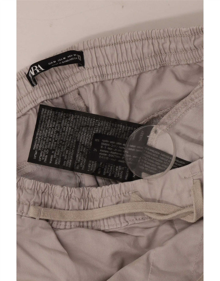 Męskie spodnie joggery Zara Cargo, średnie W31 L28, szara bawełna