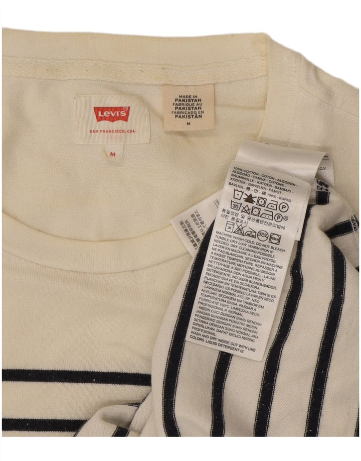 Męski top Levi's z długim rękawem, bawełniany w średnie białe paski